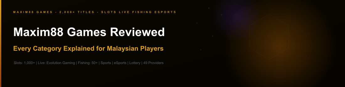 Maxim88 games Malaysia slots live casino fishing eSports 2025